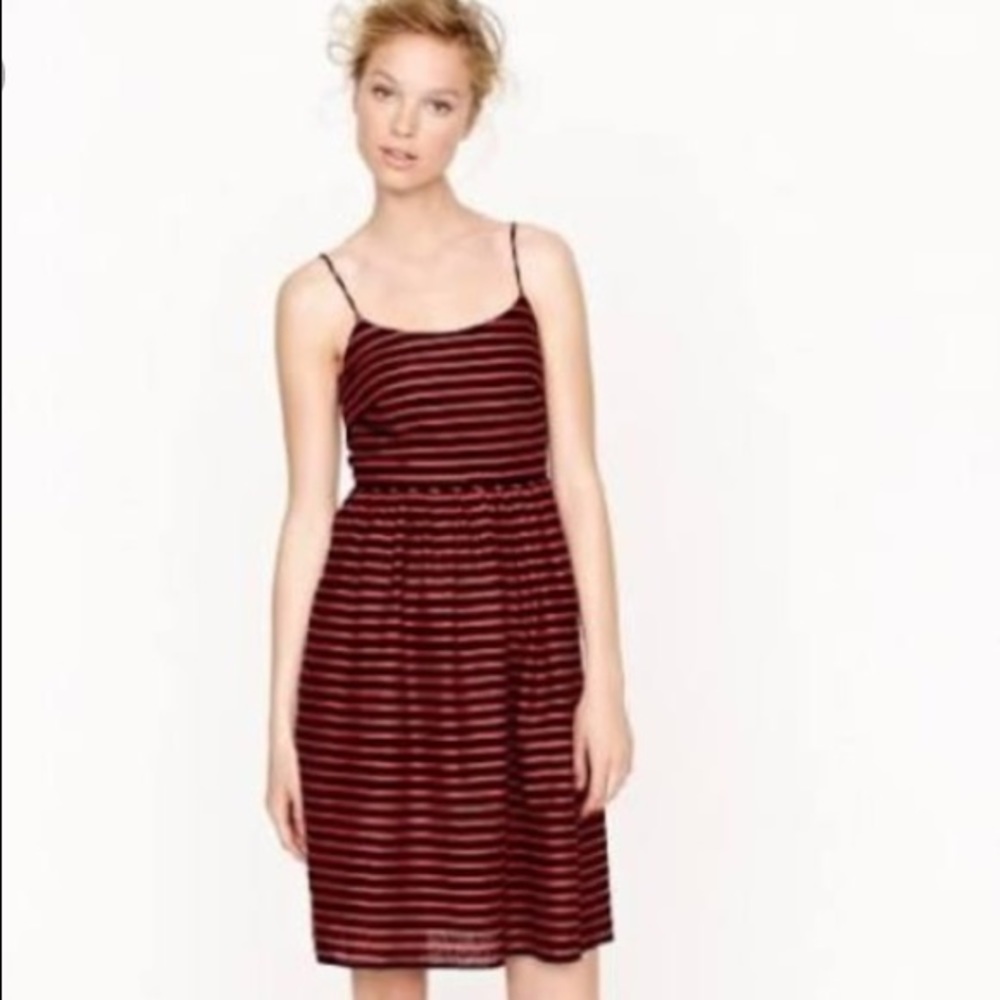 JCREW red black stripe sundress